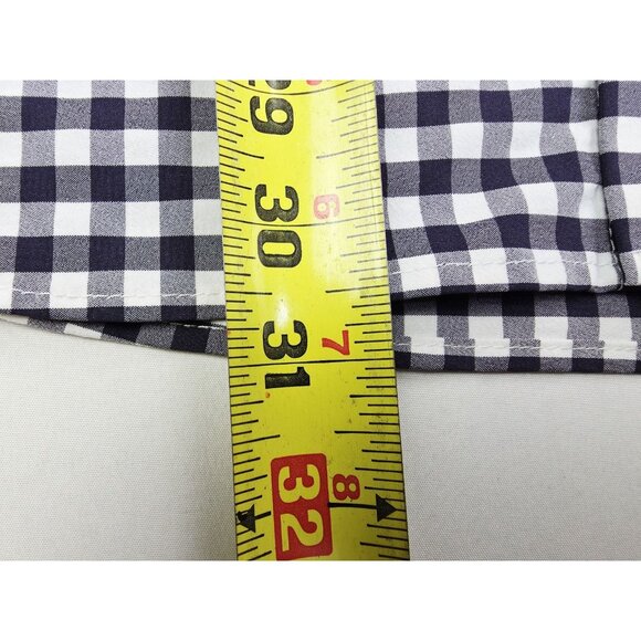 Mizzen Main Sz XL Trim Fit Mens Black White Check Spread Collar Polyester Shirt - Picture 7 of 9